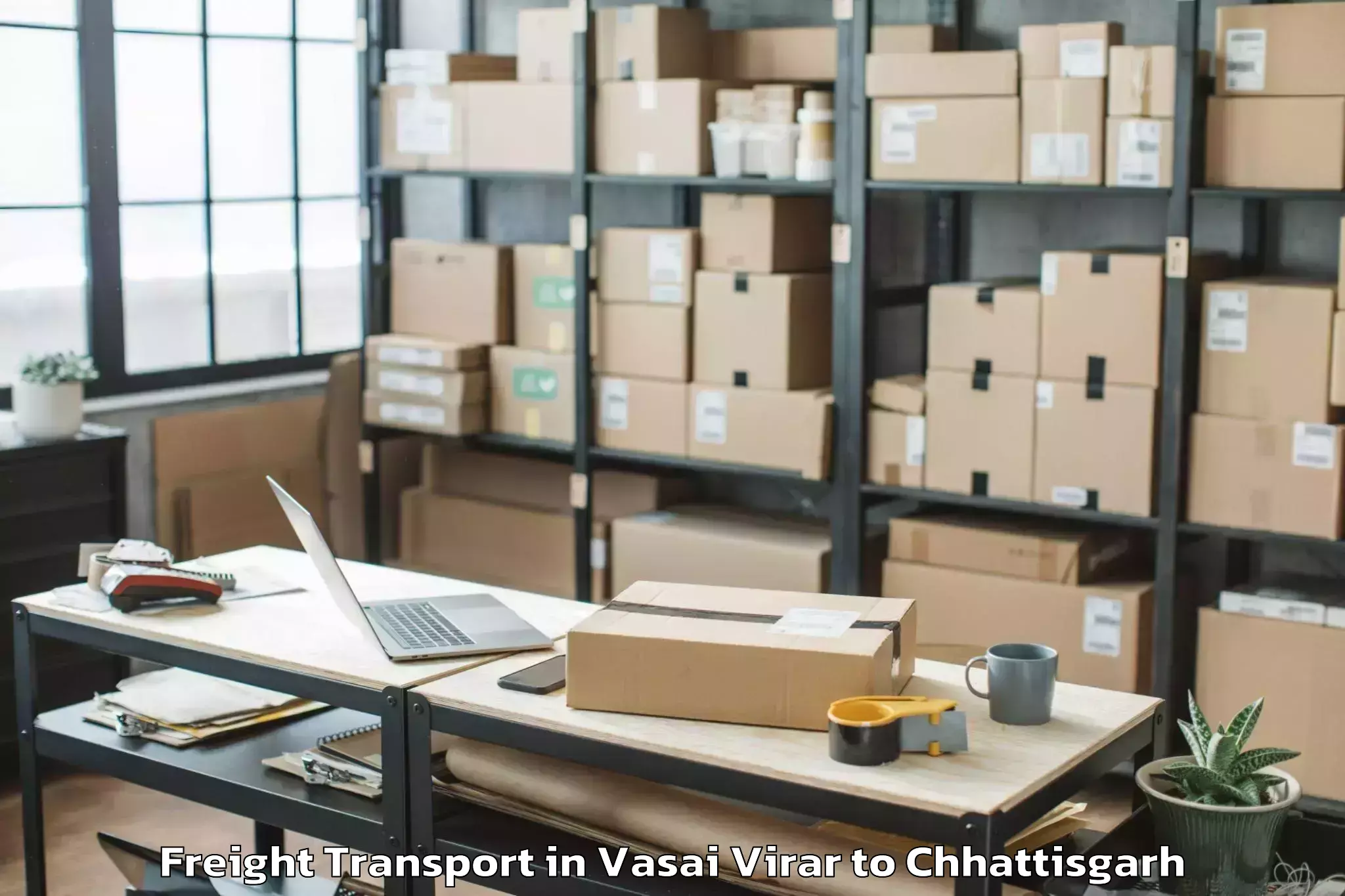 Top Vasai Virar to Jashpur Freight Transport Available